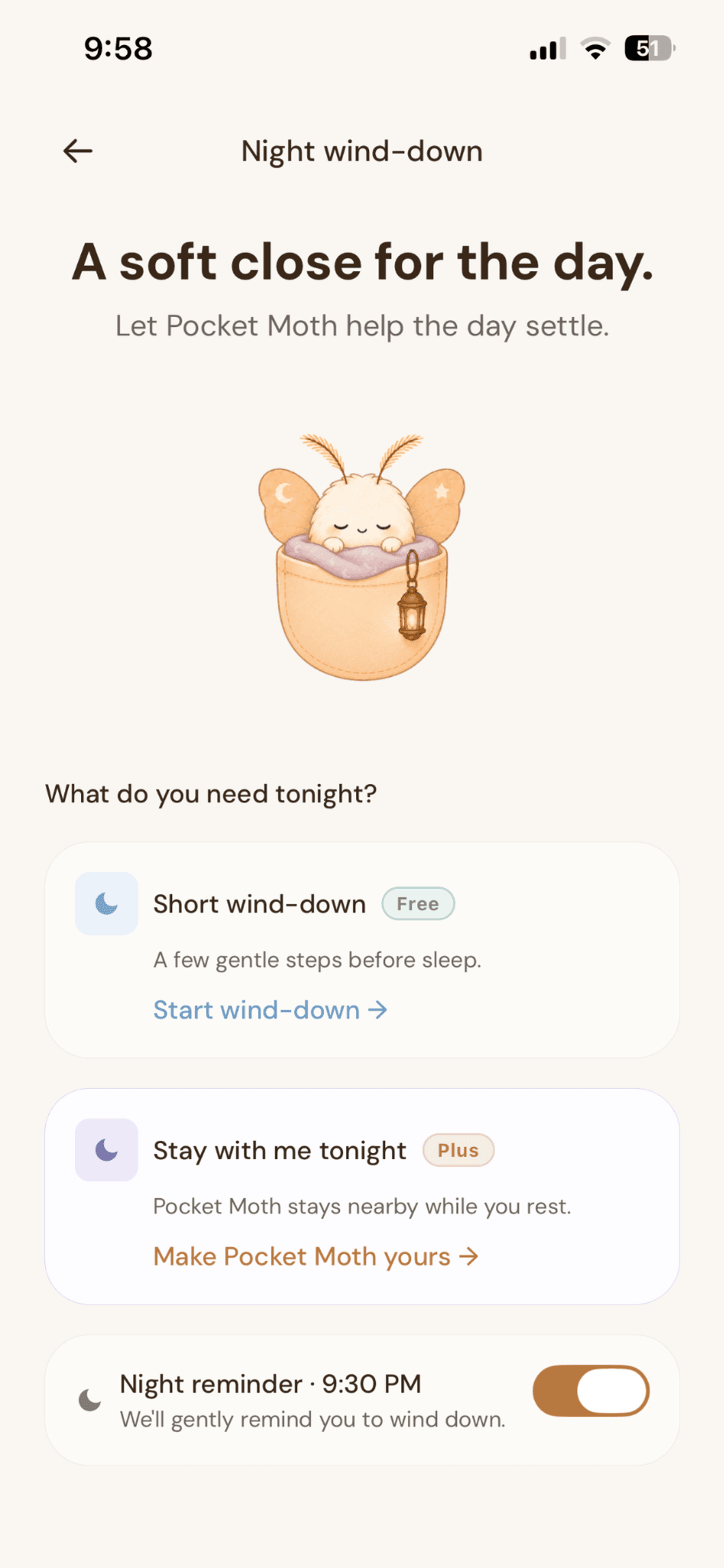 Night wind-down overview