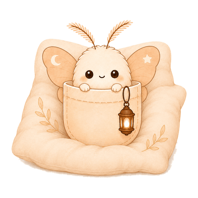 Pocket Moth mascot with pocket